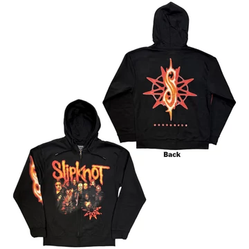 Slipknot - TESF Group Photo Nonagram - Unisex Cipzáras Kapucnis Pulóver - SKZHD176MB