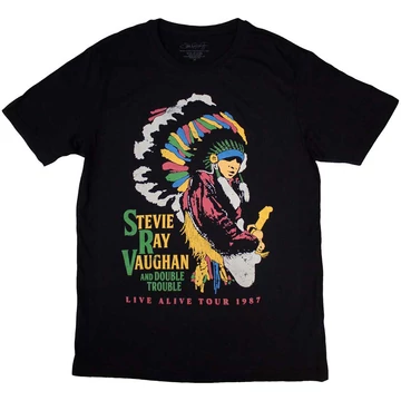 Stevie Ray Vaughan - Double Trouble - Unisex Póló - SRVTS01MB