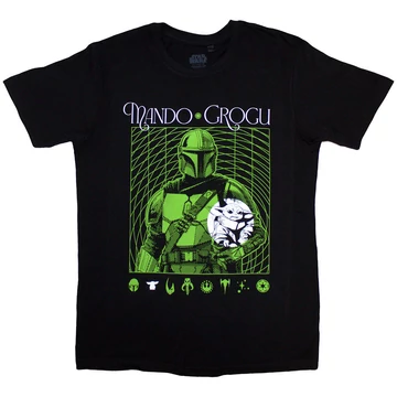 Star Wars - The Mandalorian Mando &amp; Grogu Neon - Unisex Póló - STWATS118MB
