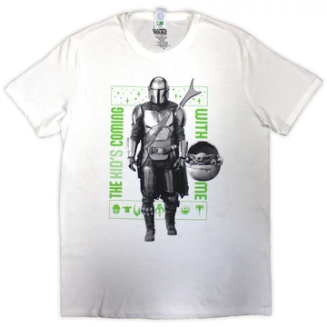 Star Wars - The Mandalorian Kid's Coming With Me - Unisex Póló - STWATS120MW