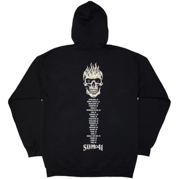 Sum 41 - Tour '24 Pocket Logo &amp; Skull Back - Unisex Cipzáras Kapucnis Pulóver - SUMZHD24MB
