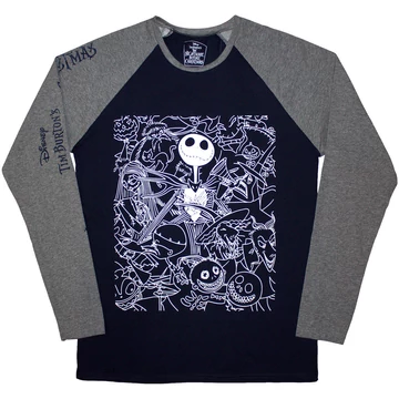 The Nightmare Before Christmas - Jack Crowd - Unisex Raglán Póló - TNBCRL71MNG