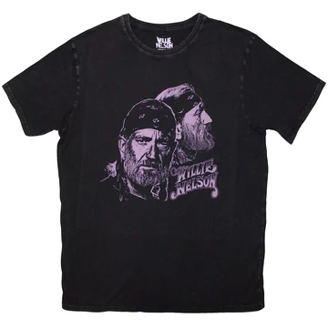 Willie Nelson - Purple Graphic - Unisex Kőmosott Póló - WNSTNW14MB