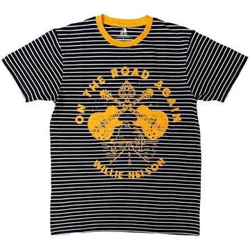Willie Nelson - On The Road Again - Unisex Szegélyes Póló - WNTS11MBW