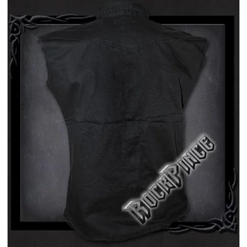 METAL STREETWEAR - Sleeveless Stone Washed Worker Black (Plain) - P003M602