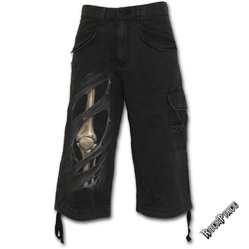 BONE RIPS - Vintage Cargo Shorts 3/4 Long Black (Plain) - K033M705