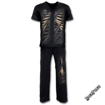 BONE RIPS - 4pc Mens Gothic Pyjama Set (Plain) - K033M631