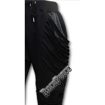 GOTHIC ROCK - Joggers Slashed with Pu Leather Inserts (Plain) - P002M801