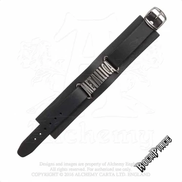 Metallica: Logo - bőr csuklószorító - HRWL444