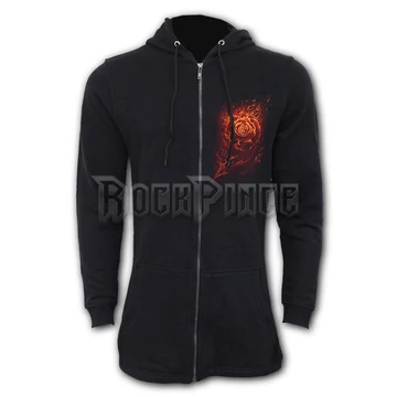 BURNT ROSE - Ladies Fish Tail Full Zip Hoody - Zip Sleeve (Plain) - K048F273