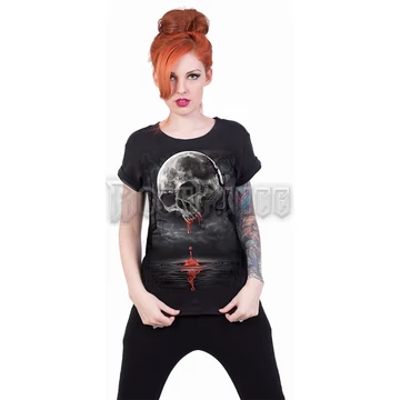 DEATH MOON - Boatneck Cap Sleeve Top Black (Plain) - D086F744