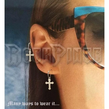 Hoop with Gothic Cross - fülbevaló /1 db