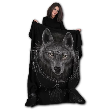 WOLF DREAMS - Fleece Blanket with Double Sided Print - T035A501