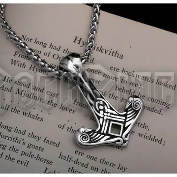 Thors Hammer Raven Skull - acél medál