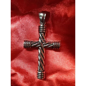 Wire Rope Cross - acél medál