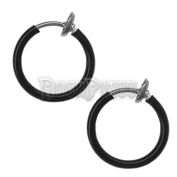 Black Clip On Hoop - fülbevaló / pár