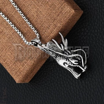 Wyvern Dragon Head - acél medál