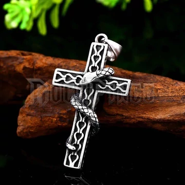 Snake Cross - acél medál