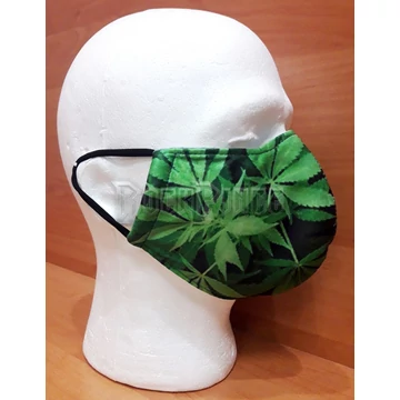 Face Mask - Szájmaszk - Green Marijuana Leaves