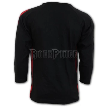 METAL STREETWEAR - Red Ripped Longsleeve T-Shirt Black (Plain) - P003M310