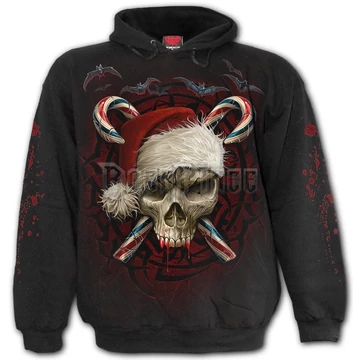 CANDY CANE SANTA - Hoody Black (Plain) - K085M451