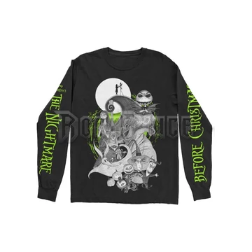 DISNEY - THE NIGHTMARE BEFORE CHRISTMAS CHARACTERS GREEN GLOW - unisex hosszú ujjú póló - TNBCLST19MB