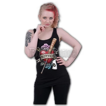 HARLEY QUINN - ROTTEN - Razor Back Top Black - G418G058