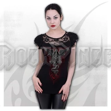 THE DEAD - Lace Layered Cap Sleeve Top Black - D107F721