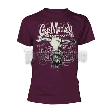 GAS MONKEY GARAGE - MECHANICS SPANNER (BURGUNDY) - Unisex póló - XYZW201606