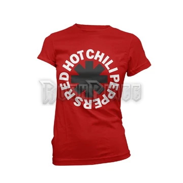 RED HOT CHILI PEPPERS - CLASSIC B&amp;W ASTERISK (RED) - Női póló - PHDRHCGSRCLA