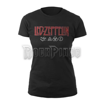 LED ZEPPELIN - LOGO &amp; SYMBOLS - Női póló - RTLZEGSBLOG