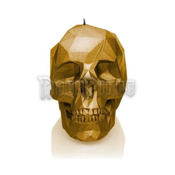 LARGE LOW POLY SKULL - GOLD - díszgyertya - PHCAND004