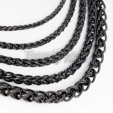 Braided Wheat Chain Black - acél nyaklánc