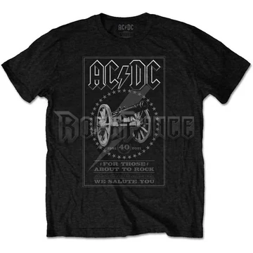 AC/DC - FTATR 40TH MONOCHROME - unisex póló - ACDCTS97MB