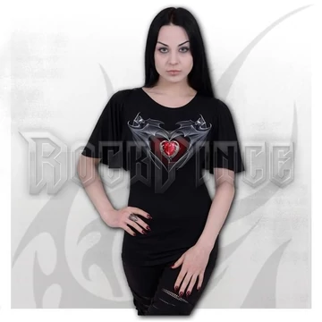 BAT&#039;S HEART - Boat Neck Bat Sleeve Top Black - D108F719