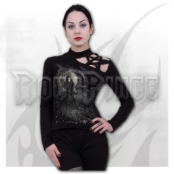 QUEEN OF DEATH - Pentagram Shoulder Longsleeve Top - K097F477