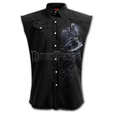 DOUBLE DEATH - Sleeveless Stone Washed Worker Black - T203M602