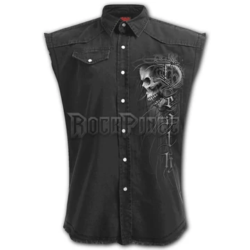 DEATH FOREVER - Sleeveless Stone Washed Worker Black - E036M602