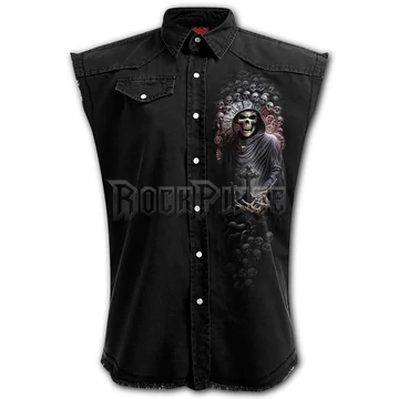 REAPER TIME - Sleeveless Stone Washed Worker Black - T213M602