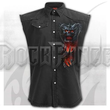 DEATH EMBERS - Sleeveless Stone Washed Worker Black - K099M602