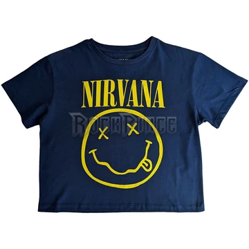 Nirvana - Yellow Happy Face Flower Sniffin - női crop top - NIRVCT07LD