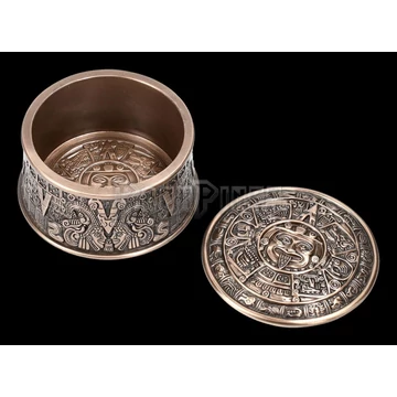 Aztec Solar Calendar box with lid,bronzed - ÉKSZERES DOBOZ - 708-7886