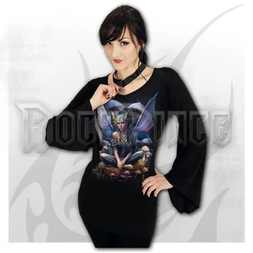 MAGICAL - V Neck Goth Sleeve Top Black - L064F436