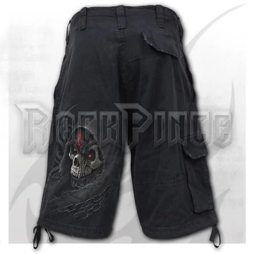 DARK DEATH - Vintage Cargo Shorts Black - K095M701