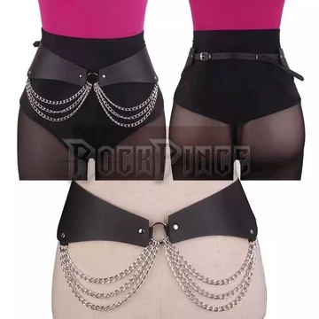 Gothic Punk Waist Belt - fkete női műböröv