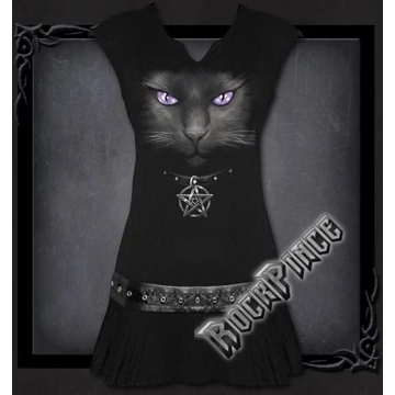 BLACK CAT - Stud Waist Mini Dress Black (Plain) - D008F108