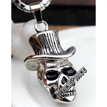 Top Hat Skull - acél medál