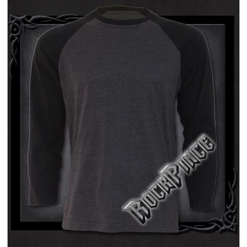 URBAN FASHION - Raglan Contrast Longsleeve Black Charcoal (Plain) - P004M315