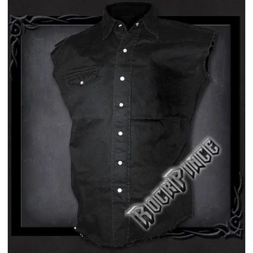 METAL STREETWEAR - Sleeveless Stone Washed Worker Black (Plain) - P003M602