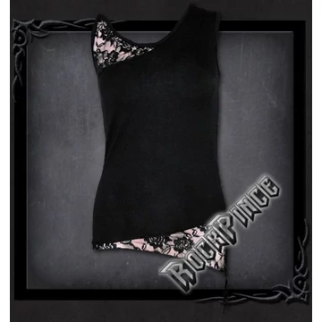 GOTHIC ELEGANCE - Adj Shoulder Lace Top Black (Plain) - P001G050